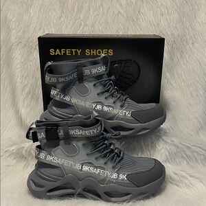 High-Top Gray Safety Sneakers